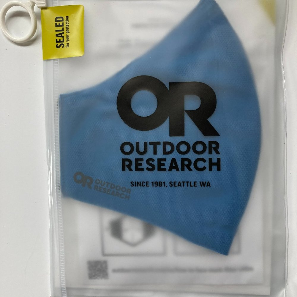 OR Outdoor Research essential face mask kit cascade blue filter 3-pack washable